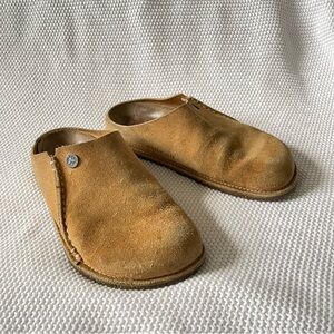 Birkenstock Zermatt Suede Slippers Tan Size 37 Cozy Minimalist